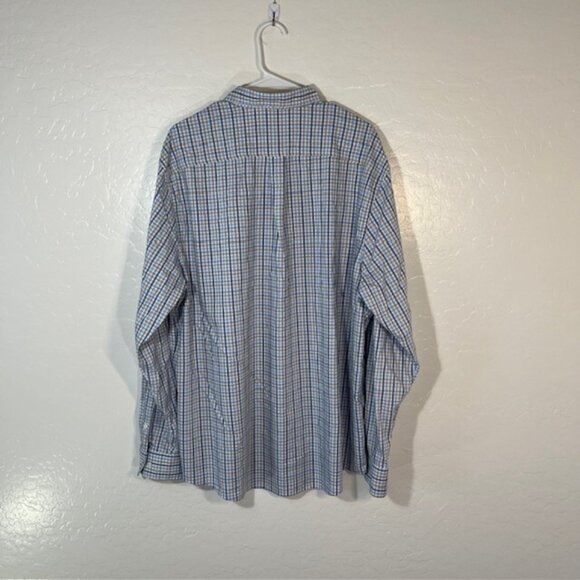Johnnie O Shirt Mens XXL Prep Formance Blue Plaid Button Down Long Sleeve Golf - Picture 5 of 5